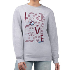 Colorado Avalanche - G-III 4Her by Carl Banks Women's Lots Of Love Team Logo Graphic Pullover Sweatshirt Heather Gray