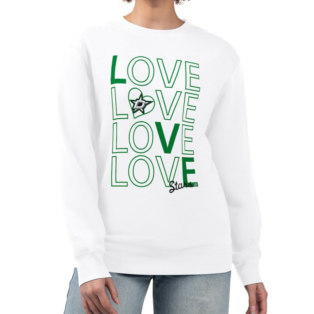 Dallas Stars - G-III 4Her by Carl Banks Women's Lots Of Love Team Logo Graphic Pullover Sweatshirt White
