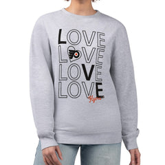 Philadelphia Flyers - G-III 4Her by Carl Banks Women's Lots Of Love Team Logo Graphic Pullover Sweatshirt Heather Gray