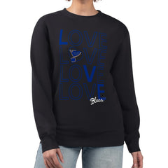 St. Louis Blues - G-III 4Her by Carl Banks Women's Lots Of Love Team Logo Graphic Pullover Sweatshirt Black