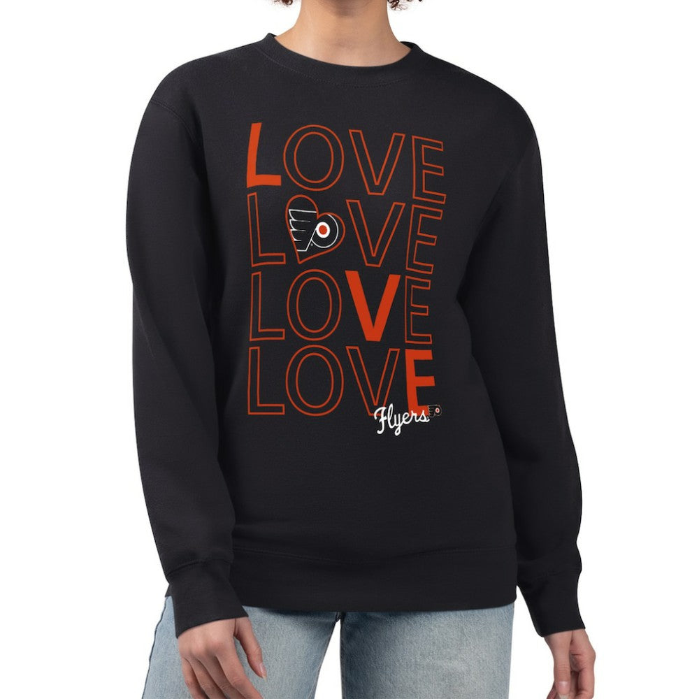 Philadelphia Flyers - G-III 4Her by Carl Banks Women's Lots Of Love Team Logo Graphic Pullover Sweatshirt Black