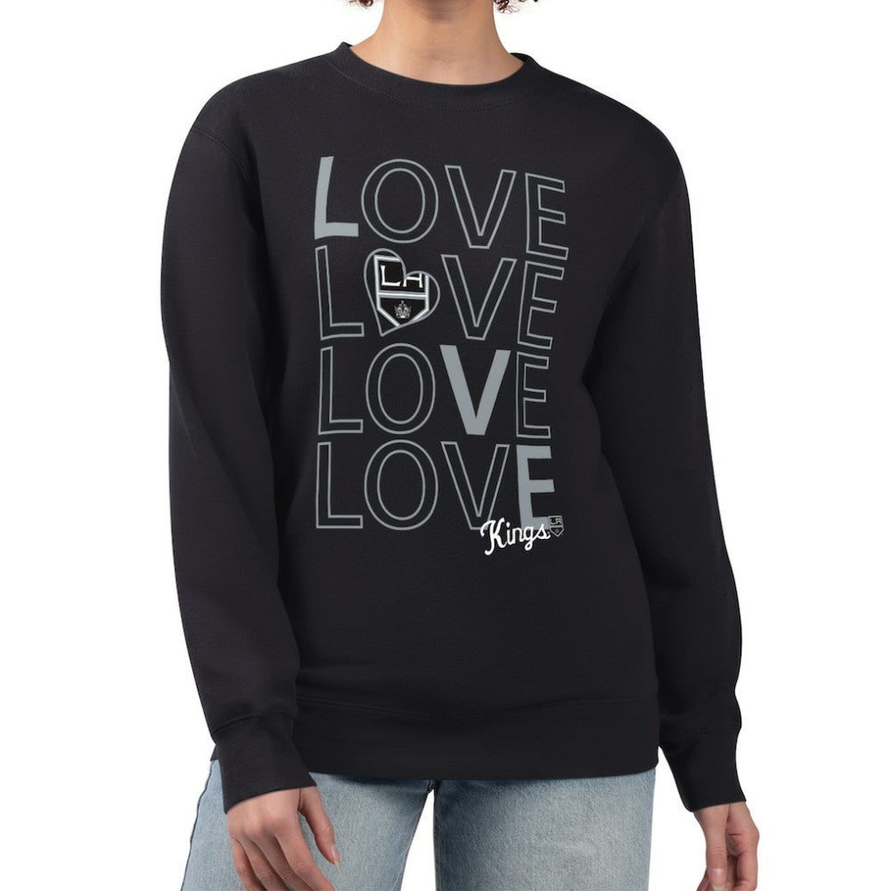 Los Angeles Kings - G-III 4Her by Carl Banks Women's Lots Of Love Team Logo Graphic Pullover Sweatshirt Black