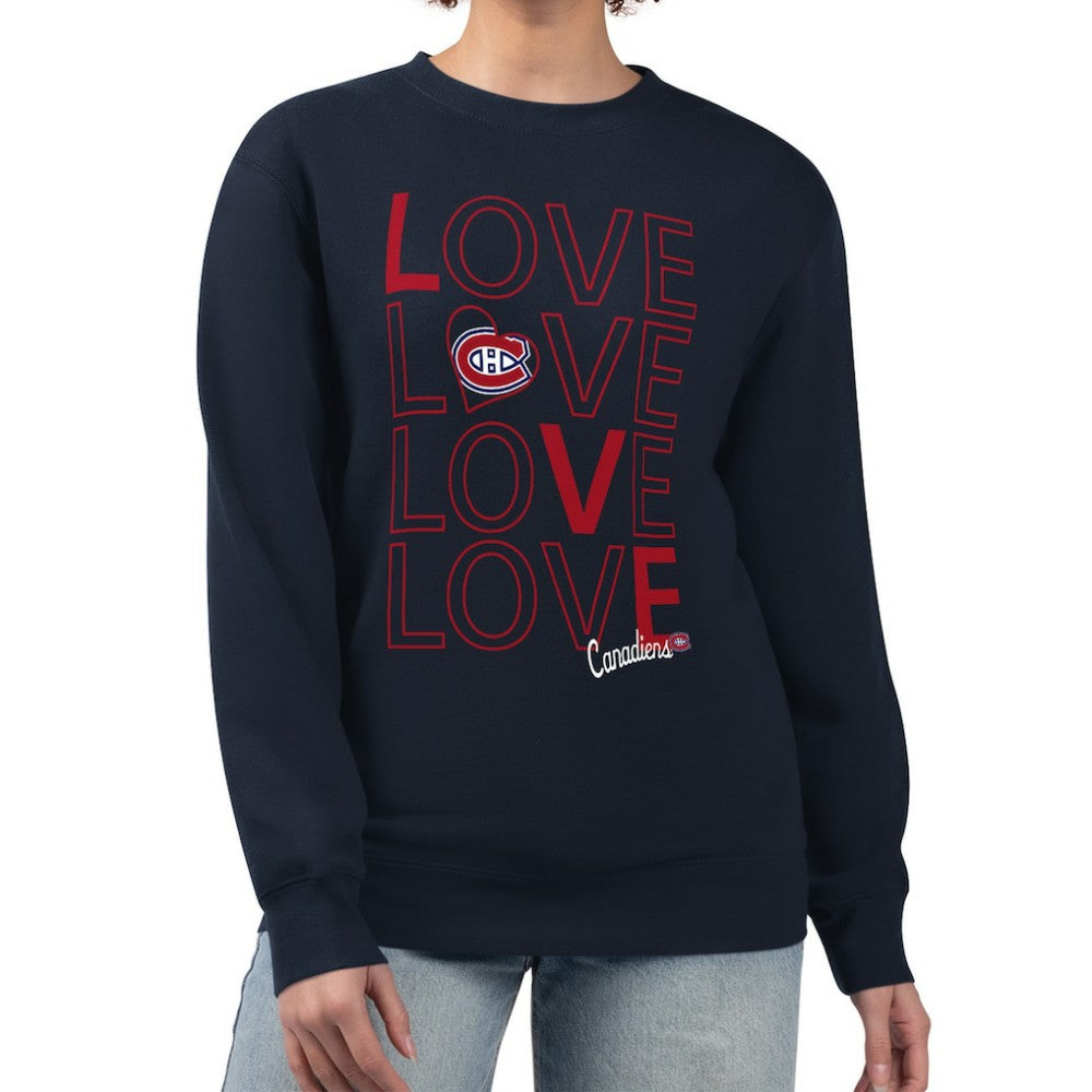 Montreal Canadiens - G-III 4Her by Carl Banks Women's Lots Of Love Team Logo Graphic Pullover Sweatshirt Navy