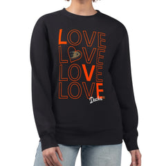 Anaheim Ducks - G-III 4Her by Carl Banks Women's Lots Of Love Team Logo Graphic Pullover Sweatshirt Black