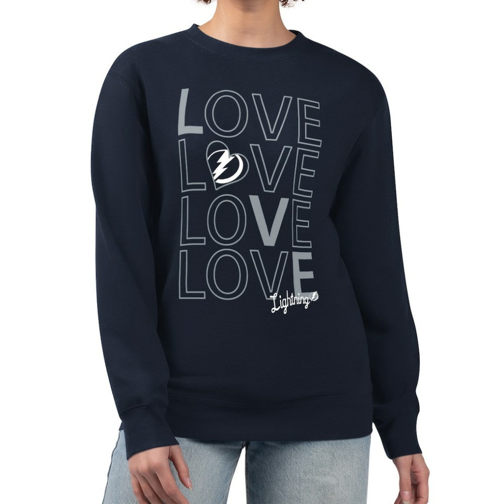 Tampa Bay Lightning - G-III 4Her by Carl Banks Women's Lots Of Love Team Logo Graphic Pullover Sweatshirt Navy