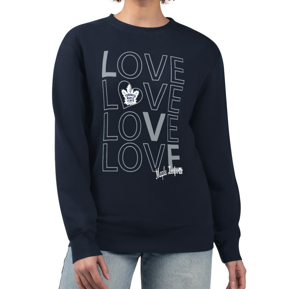 Toronto Maple Leafs - G-III 4Her by Carl Banks Women's Lots Of Love Team Logo Graphic Pullover Sweatshirt Navy