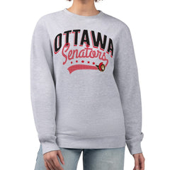 Ottawa Senators - G-III 4Her by Carl Banks Women's Filigree Team Graphic Fleece Pullover Sweatshirt Heather Gray