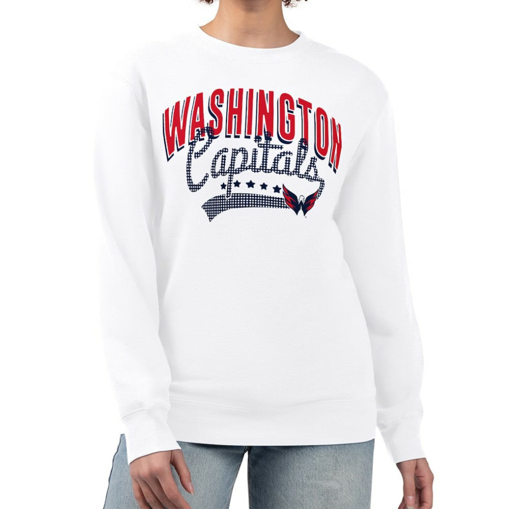 Washington Capitals G-III 4Her by Carl Banks Women's Filigree Team Graphic Fleece Pullover Sweatshirt White