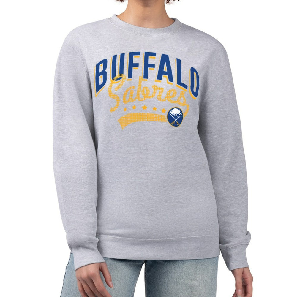 Buffalo Sabres - G-III 4Her by Carl Banks Women's Filigree Team Graphic Fleece Pullover Sweatshirt Heather Gray
