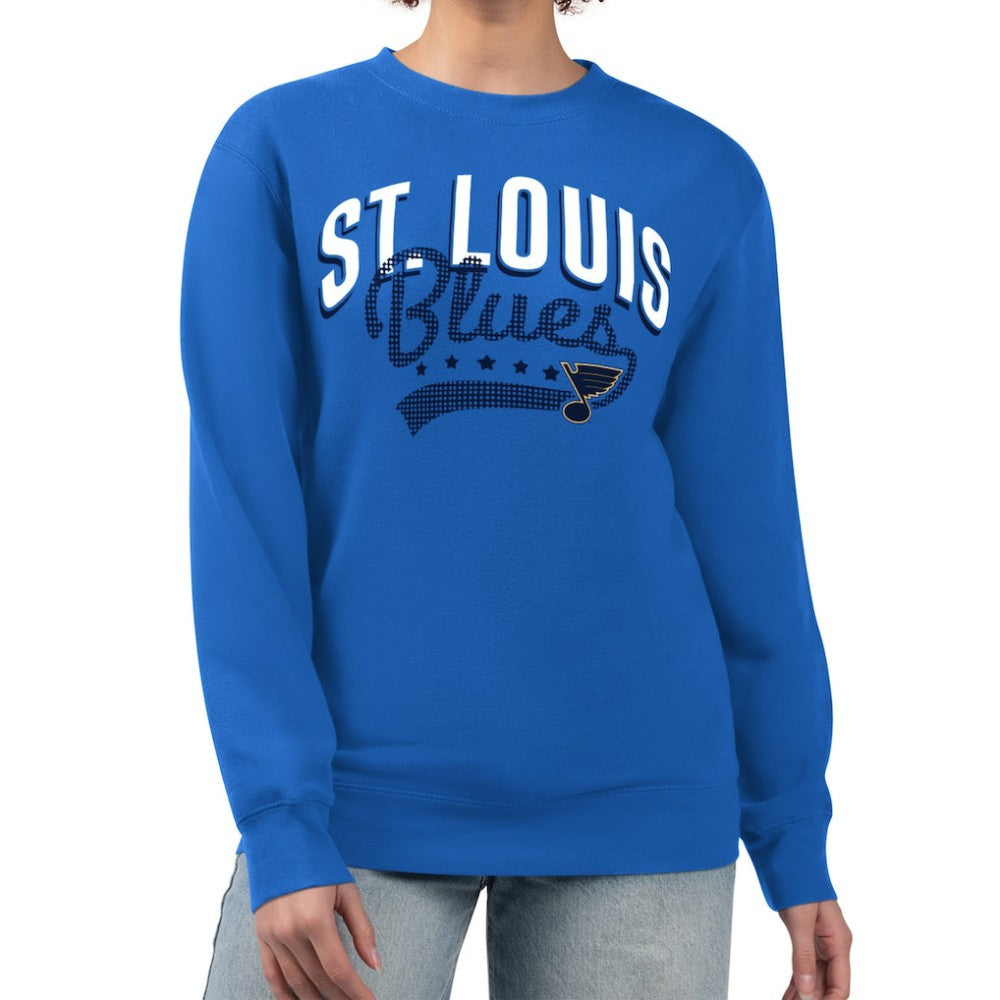 St. Louis Blues - G-III 4Her by Carl Banks Women's Filigree Team Graphic Fleece Pullover Sweatshirt Blue