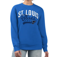 St. Louis Blues - G-III 4Her by Carl Banks Women's Filigree Team Graphic Fleece Pullover Sweatshirt Blue