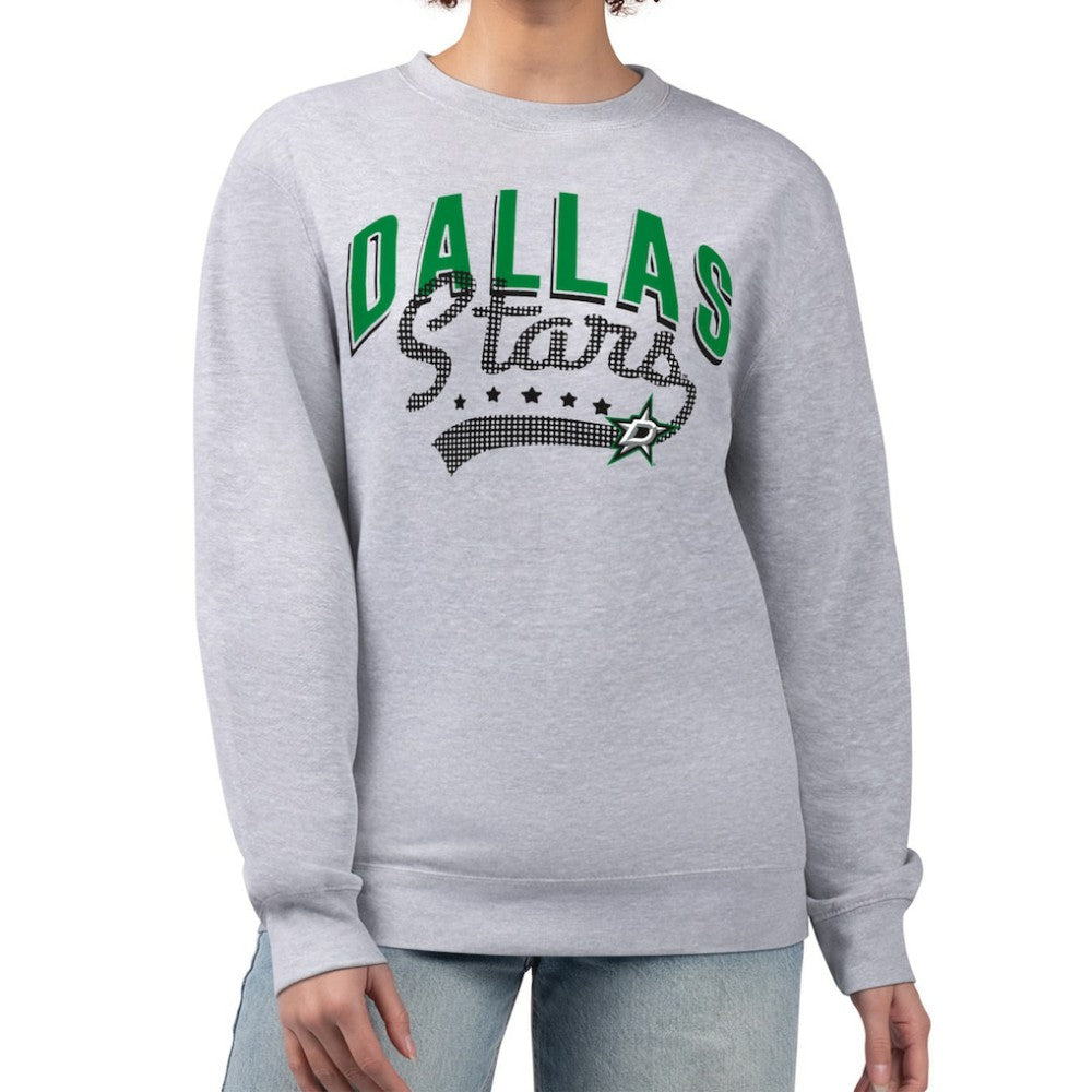 Dallas Stars - G-III 4Her by Carl Banks Women's Filigree Team Graphic Fleece Pullover Sweatshirt Heather Gray