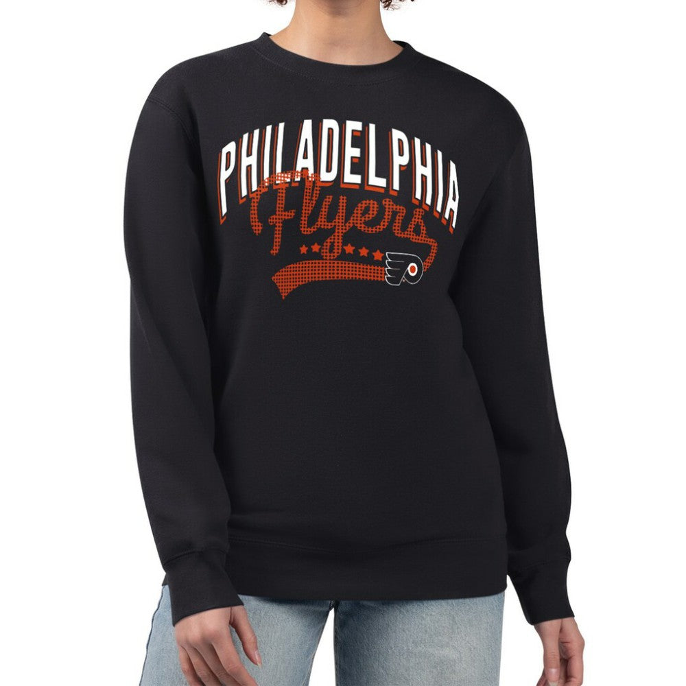 Philadelphia Flyers - G-III 4Her by Carl Banks Women's Filigree Team Graphic Fleece Pullover Sweatshirt Black