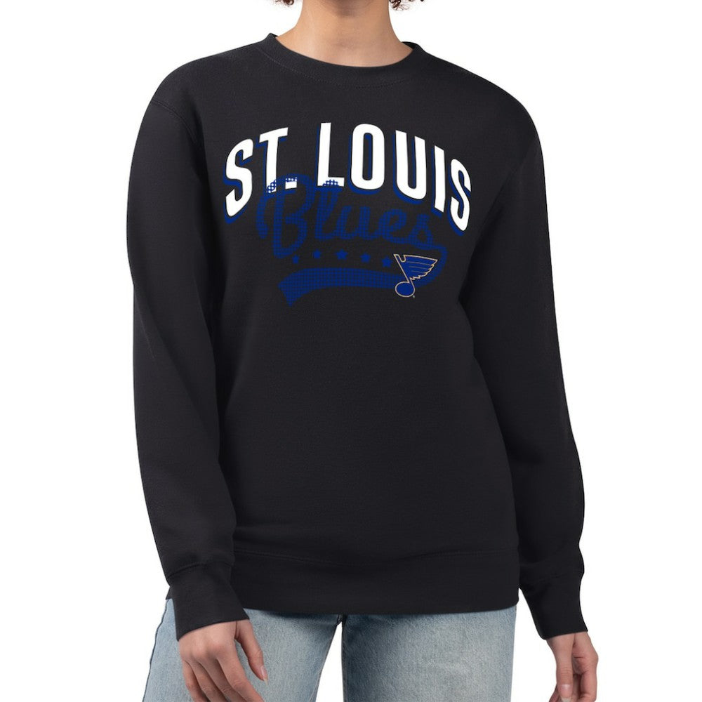 St. Louis Blues - G-III 4Her by Carl Banks Women's Filigree Team Graphic Fleece Pullover Sweatshirt Black