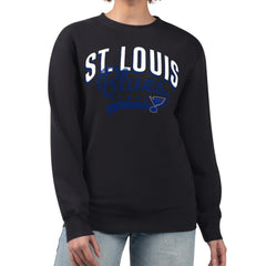 St. Louis Blues - G-III 4Her by Carl Banks Women's Filigree Team Graphic Fleece Pullover Sweatshirt Black
