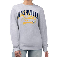 Nashville Predators - G-III 4Her by Carl Banks Women's Filigree Team Graphic Fleece Pullover Sweatshirt Heather Gray