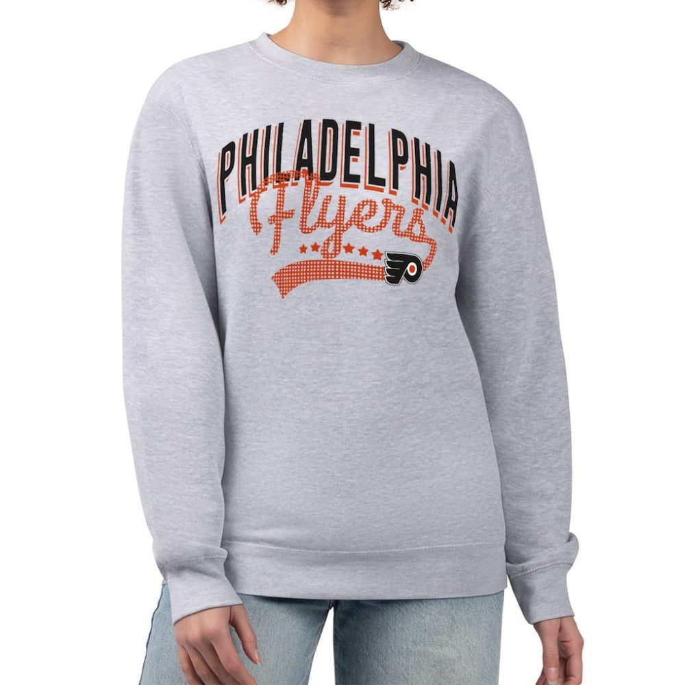 Philadelphia Flyers - G-III 4Her by Carl Banks Women's Filigree Team Graphic Fleece Pullover Sweatshirt Heather Gray