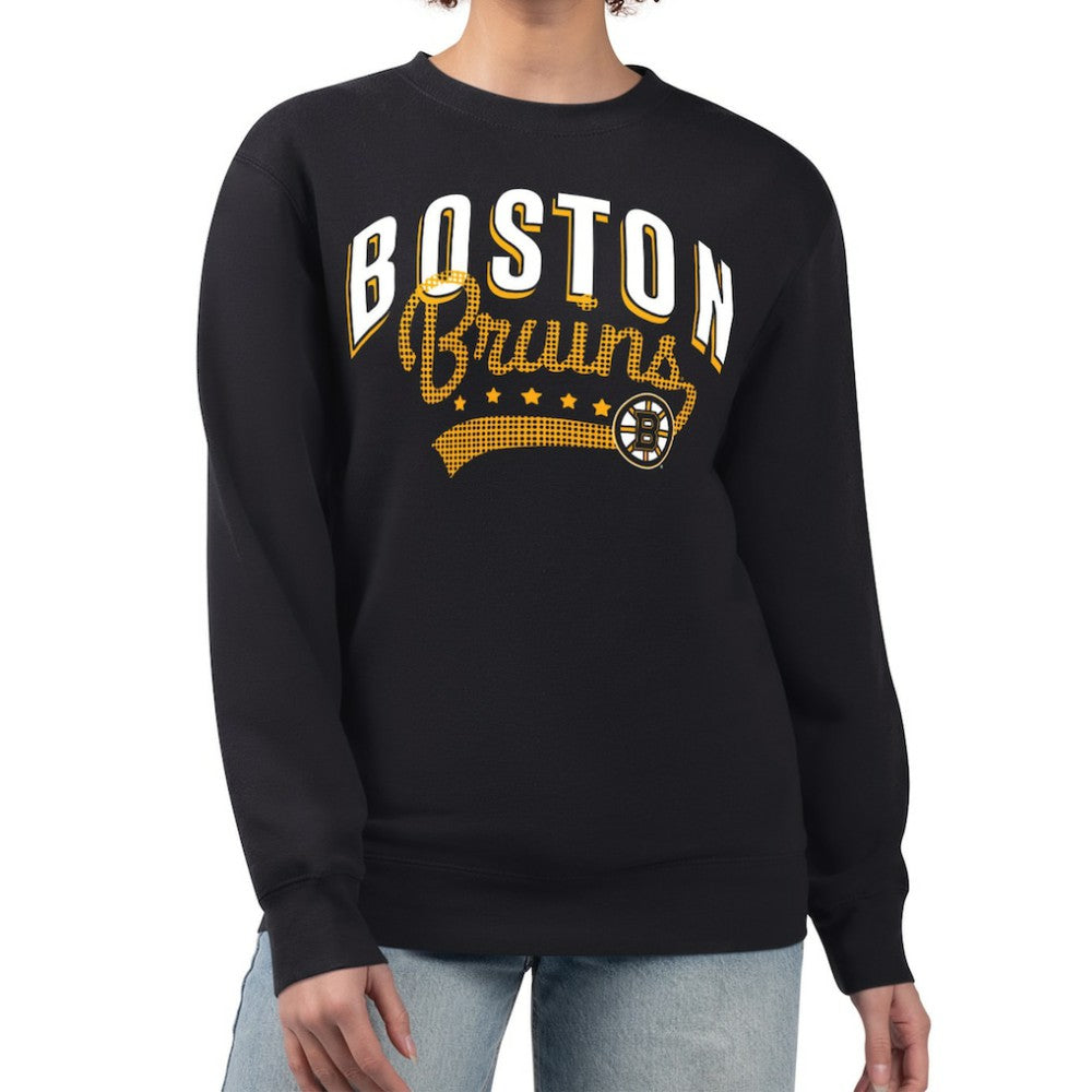 Boston Bruins G-III 4Her by Carl Banks Women's Filigree Team Graphic Fleece Pullover Sweatshirt Black