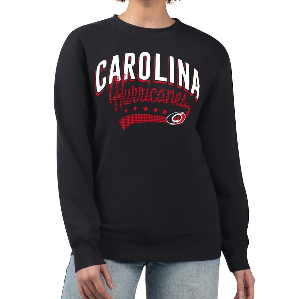 Carolina Hurricanes - G-III 4Her by Carl Banks Women's Filigree Team Graphic Fleece Pullover Sweatshirt Black
