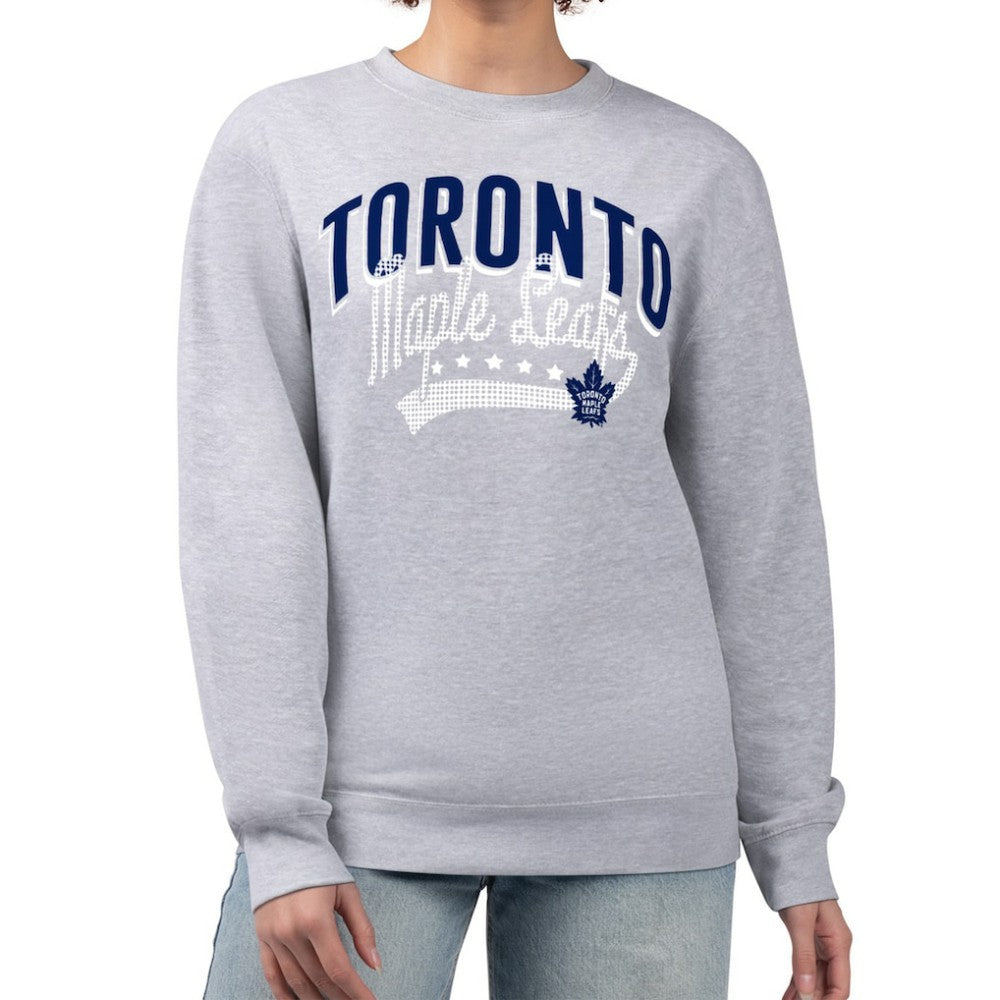 Toronto Maple Leafs - G-III 4Her by Carl Banks Women's Filigree Team Graphic Fleece Pullover Sweatshirt Heather Gray