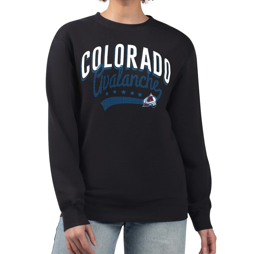 Colorado Avalanche - G-III 4Her by Carl Banks Women's Filigree Team Graphic Fleece Pullover Sweatshirt Black