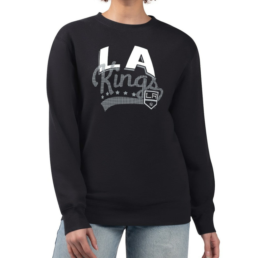 Los Angeles Kings - G-III 4Her by Carl Banks Women's Filigree Team Graphic Fleece Pullover Sweatshirt Black