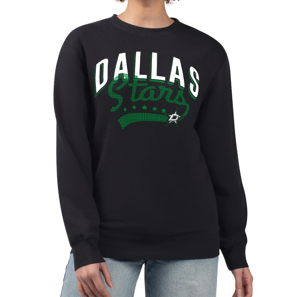 Dallas Stars - G-III 4Her by Carl Banks Women's Filigree Team Graphic Fleece Pullover Sweatshirt Black