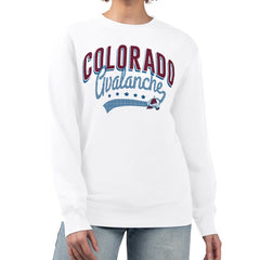 Colorado Avalanche - G-III 4Her by Carl Banks Women's Filigree Team Graphic Fleece Pullover Sweatshirt White
