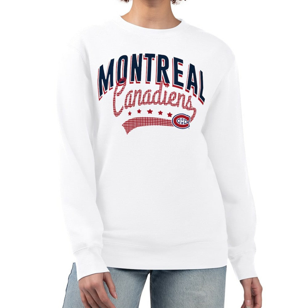 Montreal Canadiens - G-III 4Her by Carl Banks Women's Filigree Team Graphic Fleece Pullover Sweatshirt White
