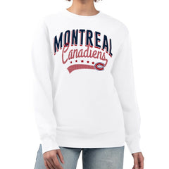 Montreal Canadiens - G-III 4Her by Carl Banks Women's Filigree Team Graphic Fleece Pullover Sweatshirt White