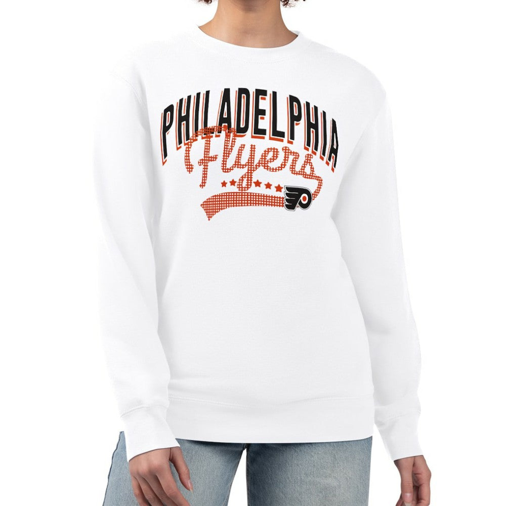 Philadelphia Flyers - G-III 4Her by Carl Banks Women's Filigree Team Graphic Fleece Pullover Sweatshirt White