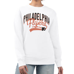 Philadelphia Flyers - G-III 4Her by Carl Banks Women's Filigree Team Graphic Fleece Pullover Sweatshirt White