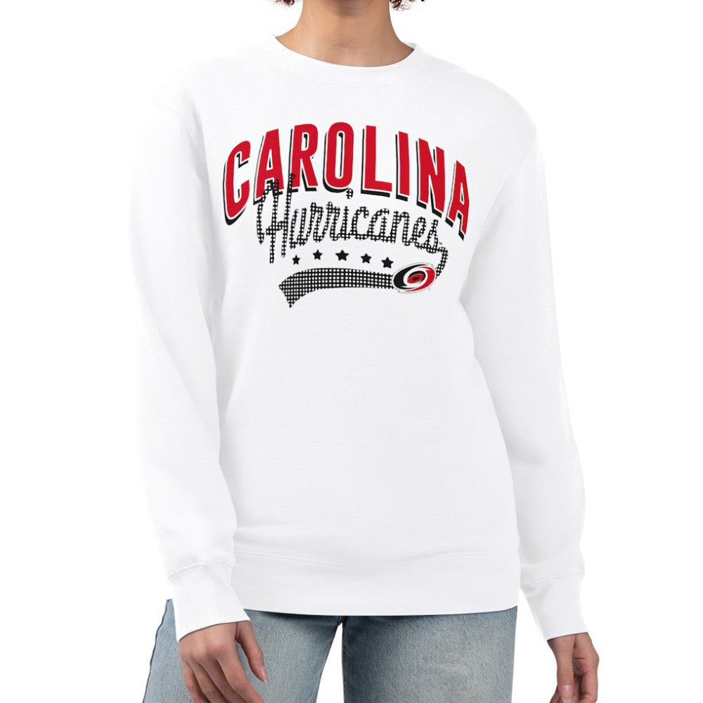 Carolina Hurricanes - G-III 4Her by Carl Banks Women's Filigree Team Graphic Fleece Pullover Sweatshirt White