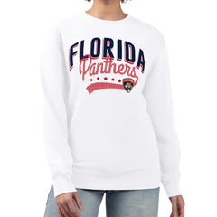 Florida Panthers - G-III 4Her by Carl Banks Women's Filigree Team Graphic Fleece Pullover Sweatshirt White