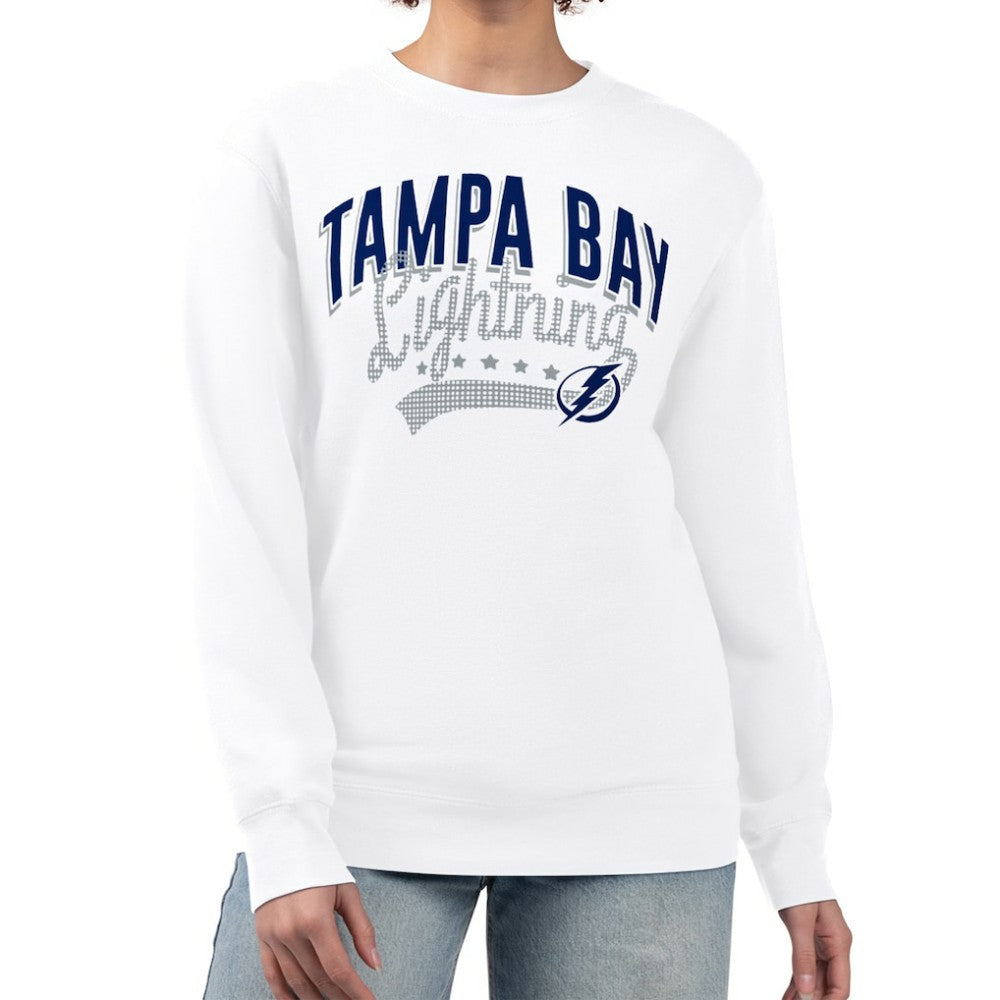 Tampa Bay Lightning - G-III 4Her by Carl Banks Women's Filigree Team Graphic Fleece Pullover Sweatshirt White