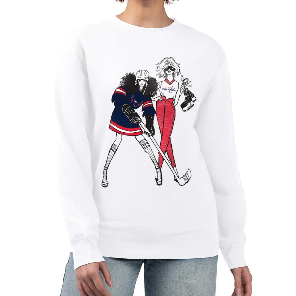 Washington Capitals G-III 4Her by Carl Banks Women's Hockey Girls Team Graphic Fleece Pullover Sweatshirt White