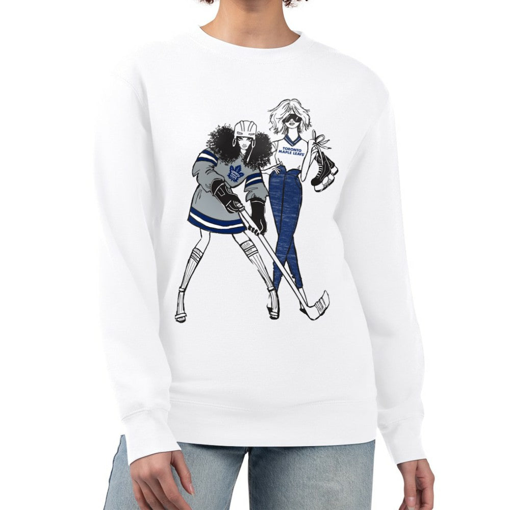 Toronto Maple Leafs - G-III 4Her by Carl Banks Women's Hockey Girls Team Graphic Fleece Pullover Sweatshirt White