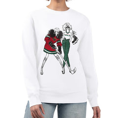 Minnesota Wild - G-III 4Her by Carl Banks Women's Hockey Girls Team Graphic Fleece Pullover Sweatshirt White