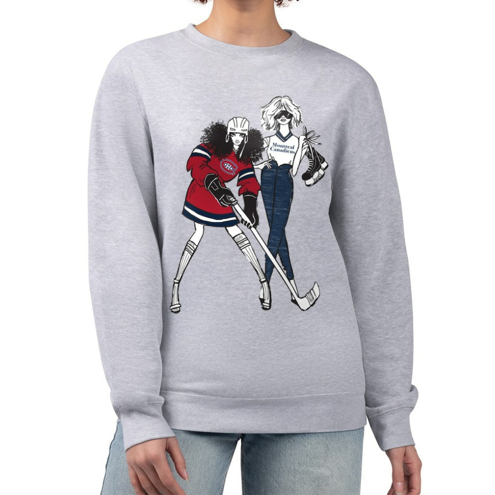 Montreal Canadiens - G-III 4Her by Carl Banks Women's Hockey Girls Team Graphic Fleece Pullover Sweatshirt Heather Gray
