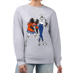 New York Islanders - G-III 4Her by Carl Banks Women's Hockey Girls Team Graphic Fleece Pullover Sweatshirt Heather Gray