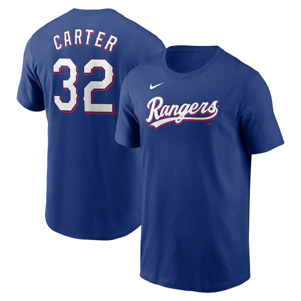Evan Carter Texas Rangers Nike Fuse Name & Number T-Shirt On Sale