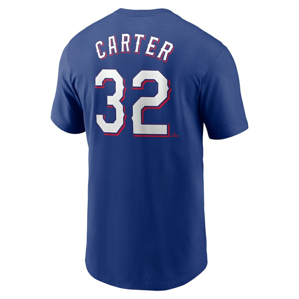 Evan Carter Texas Rangers Nike Fuse Name & Number T-Shirt On Sale
