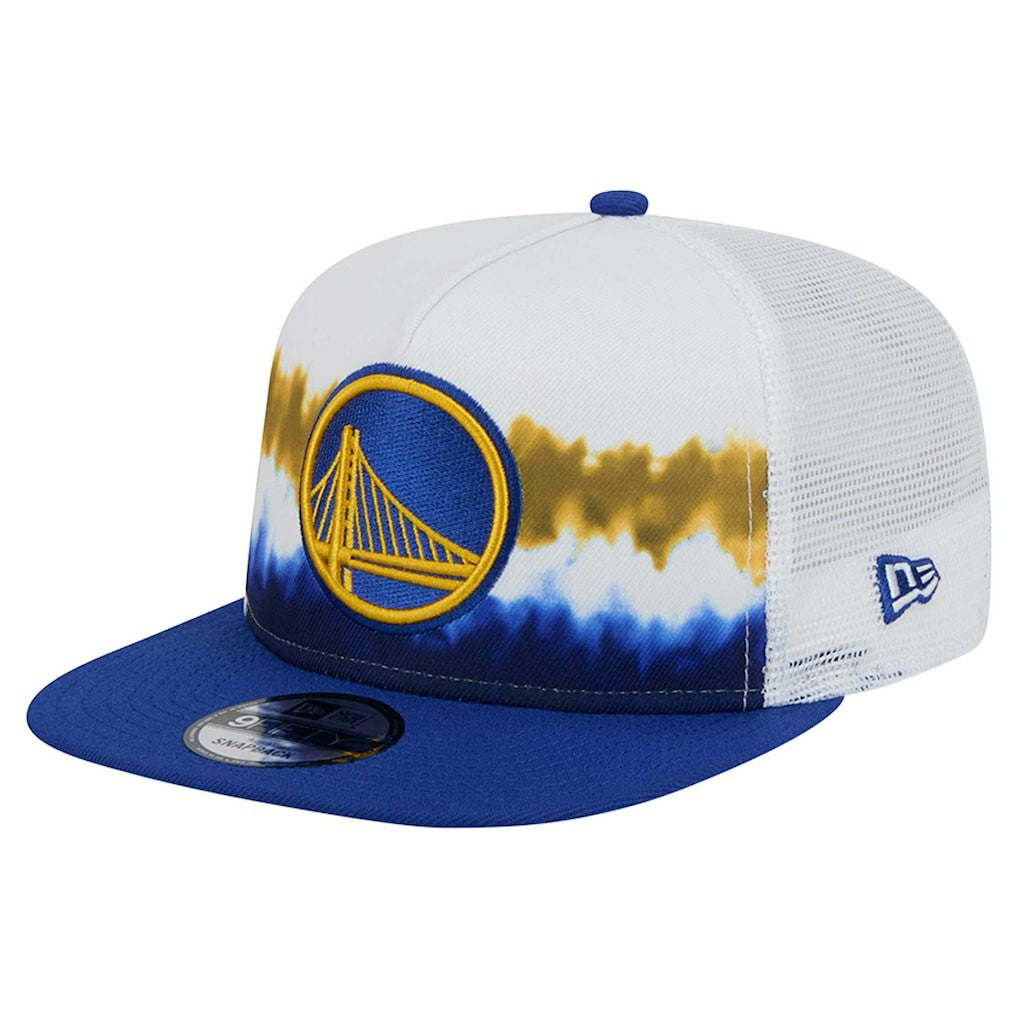 New Era - Golden State Warriors Dip-Dye 9FIFTY A-Frame Trucker Snapback Hat - White/Royal