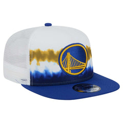 New Era - Golden State Warriors Dip-Dye 9FIFTY A-Frame Trucker Snapback Hat - White/Royal
