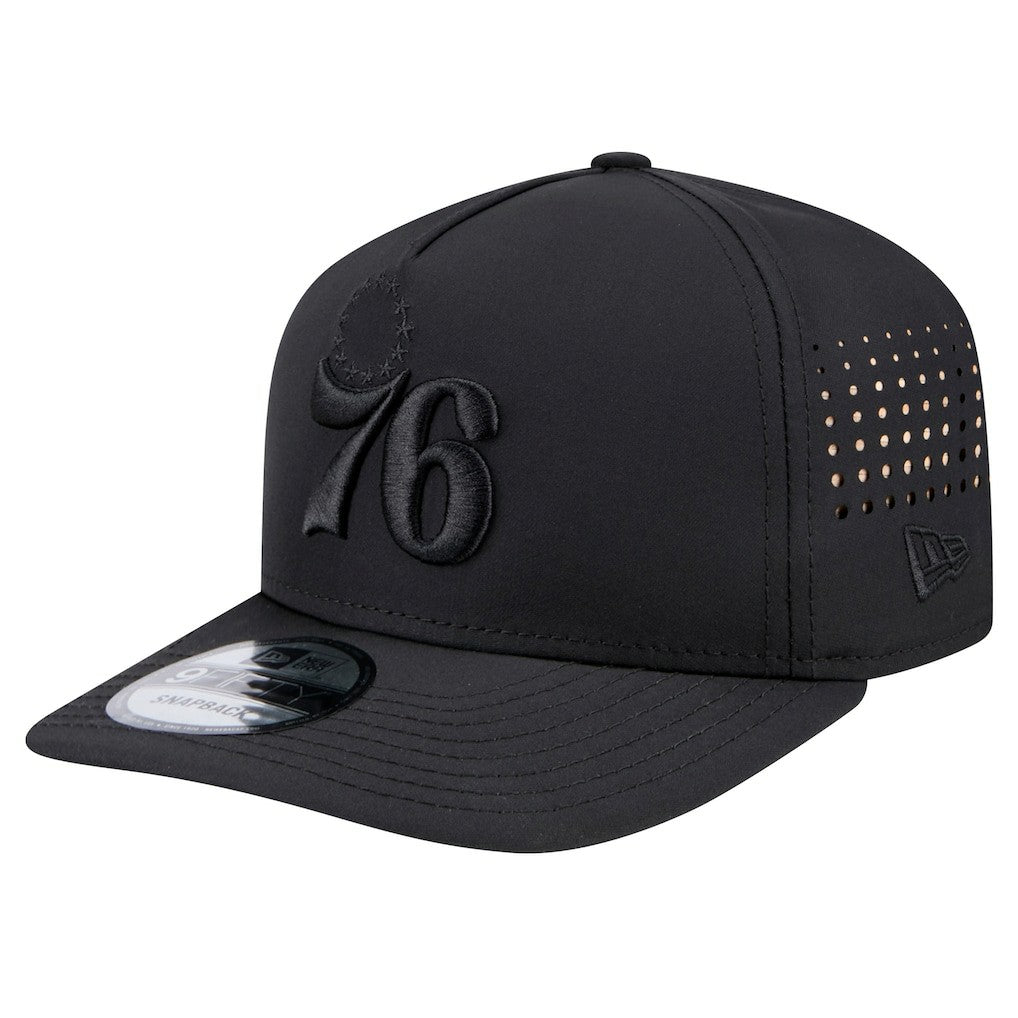 New Era - Philadelphia 76ers Vented 9FIFTY A-Frame Snapback Hat - Black
