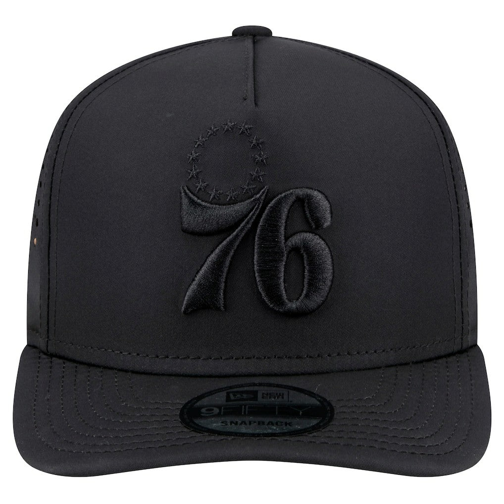 New Era - Philadelphia 76ers Vented 9FIFTY A-Frame Snapback Hat - Black