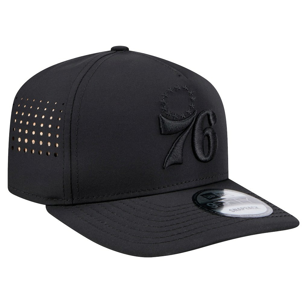 New Era - Philadelphia 76ers Vented 9FIFTY A-Frame Snapback Hat - Black