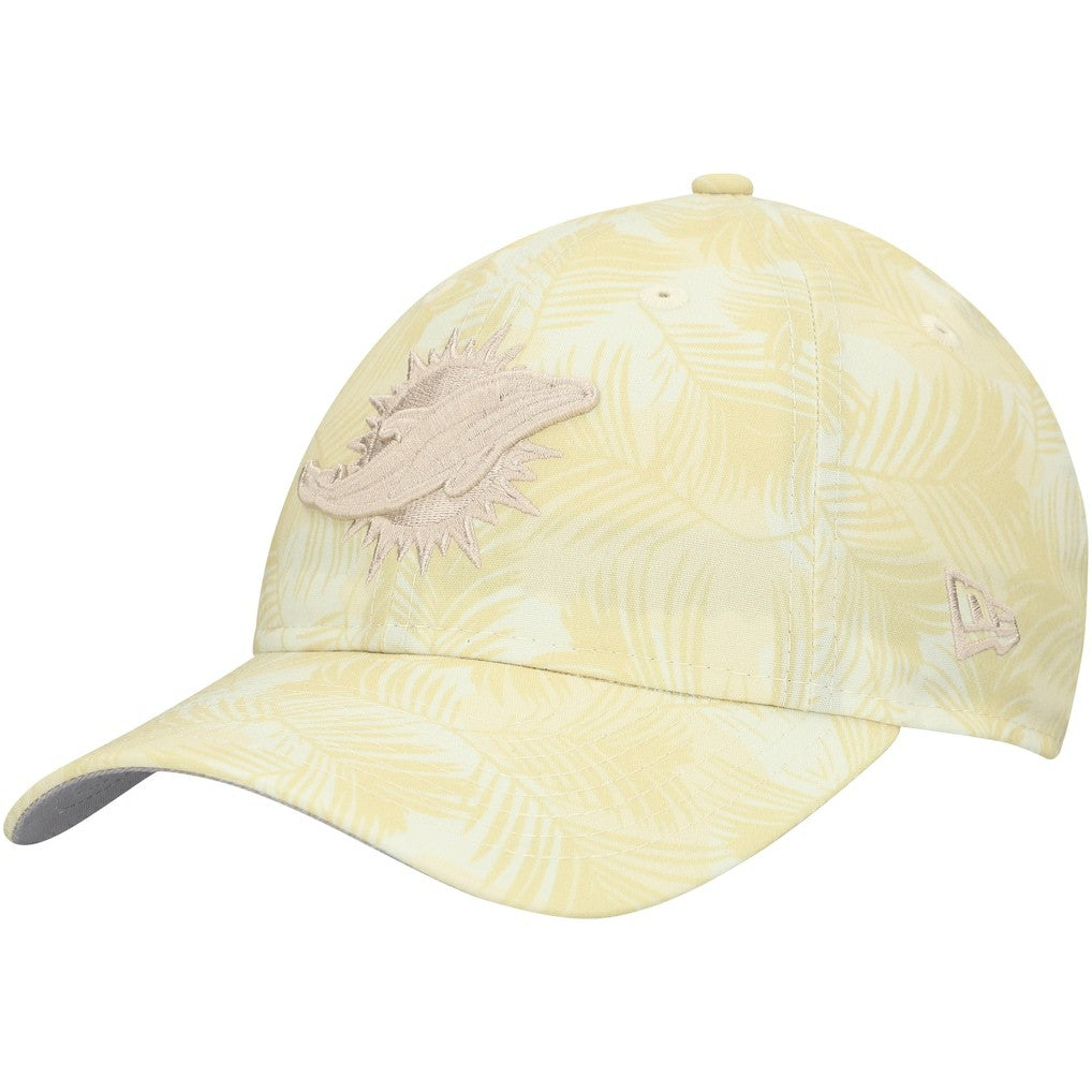 Miami Dolphins New Era Women's Frond 9TWENTY Adjustable Hat Cream - NFL