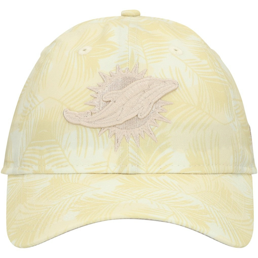 Miami Dolphins New Era Women's Frond 9TWENTY Adjustable Hat Cream - NFL