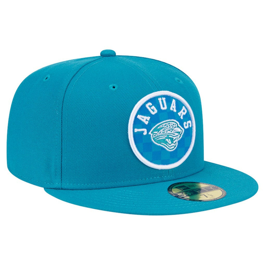 Jacksonville Jaguars New Era Checkered 59FIFTY Fitted Hat Teal - NFL